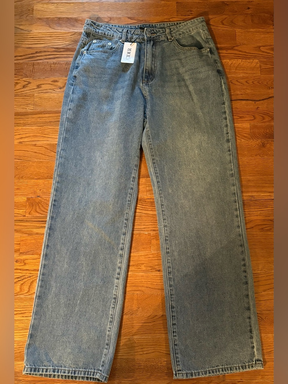 Cider Jeans w/Colorful Flowers on Pockets, Size XL, NWT